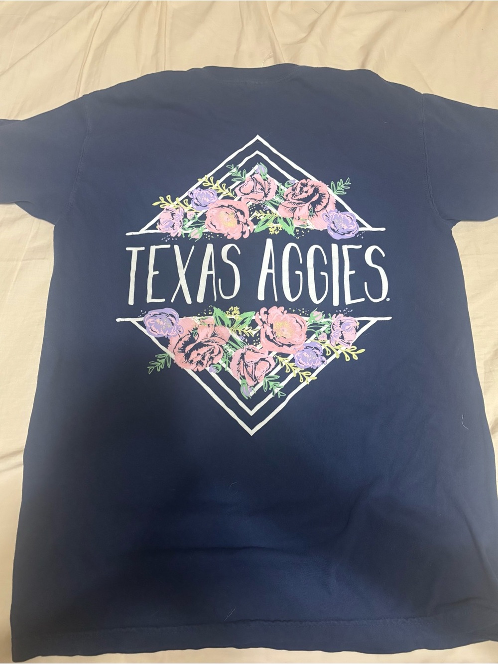 Texas A&M Aggies Navy Floral Logo Tee